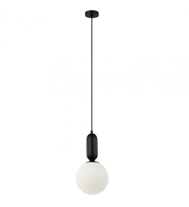 Pojedyncza czarna lampa wisząca Aldeva nowoczesna klosz szklana kula