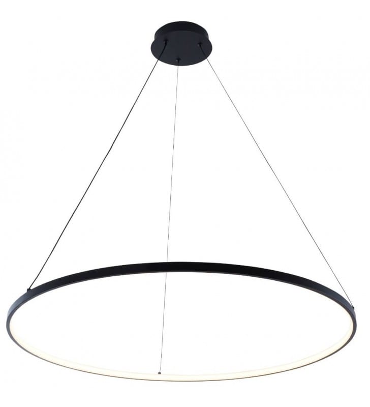 80cm minimalistyczna czarna lampa wisząca Breno LED obręcz Zuma line