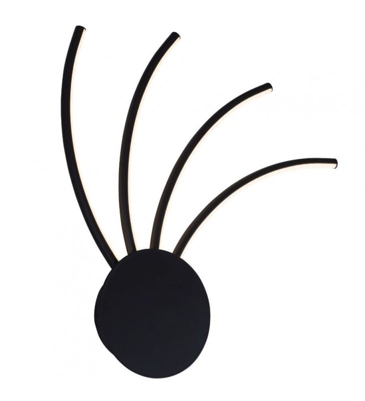 Kinkiet Diogo czarny nowoczesny wąskie ramiona LED do salonu sypialni