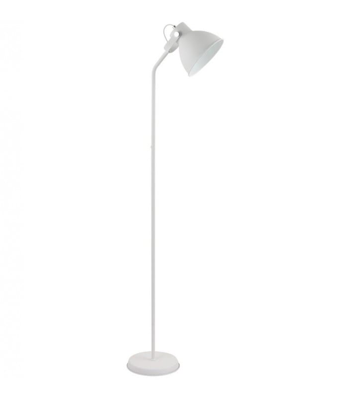 Biała nowoczesna lampa stojąca z metalu Apus klosz ruchomy do salonu biura młodzieżowa