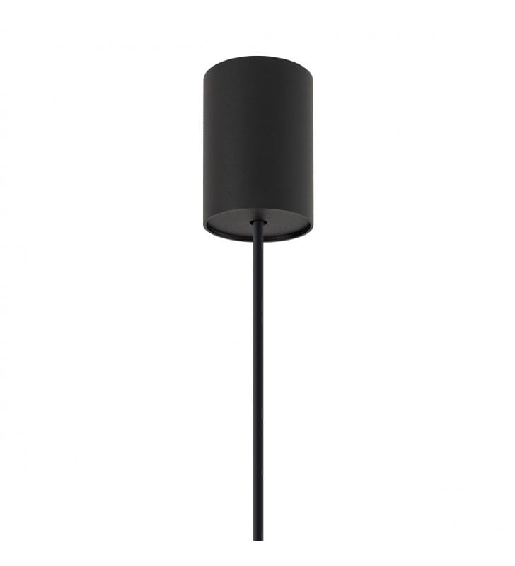 Czarna lampa wisząca z metalu Hemisphere Hit 33cm z dekorem na kloszu kopuła nad stół