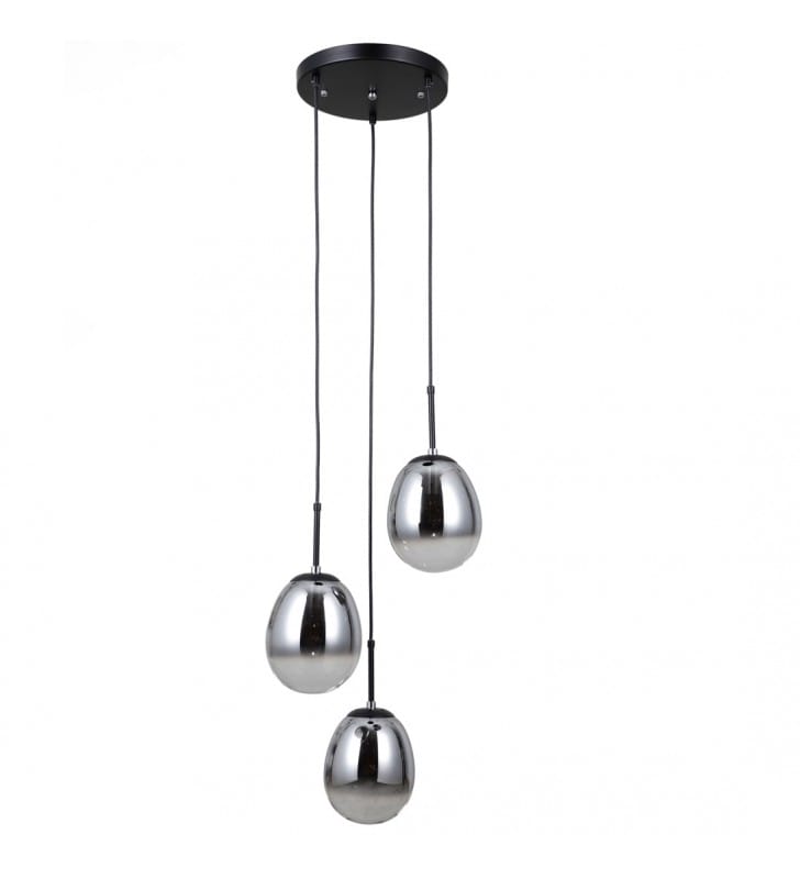 3 zwisowa nowoczesna czarna lampa nad stół Meolo